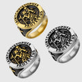 Punk Biker Christian Cross Statement Signet Rings St Christopher Protect Us Ring for Men Stainless Steel Religious Amulet Ring