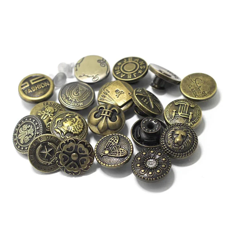 Eco-Friendly Nickel Free Jeans Button Rivet Brass Metal Fastener for Sustainable Denim Fashion Clothing Accessories