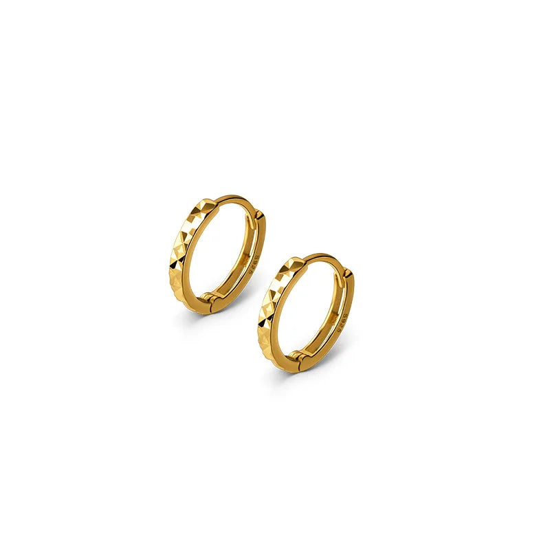 925 Sterling Silver Simple Geometric Car Flower Circle Earrings Gold Plated Gothic Wedding Piercing Hoop Jewelry Trendy Party