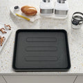 Pre-Seasoned Grill PanBarbecue Grill PanCast Iron Cooking PanSkilletIron PlateComes with Wooden Base