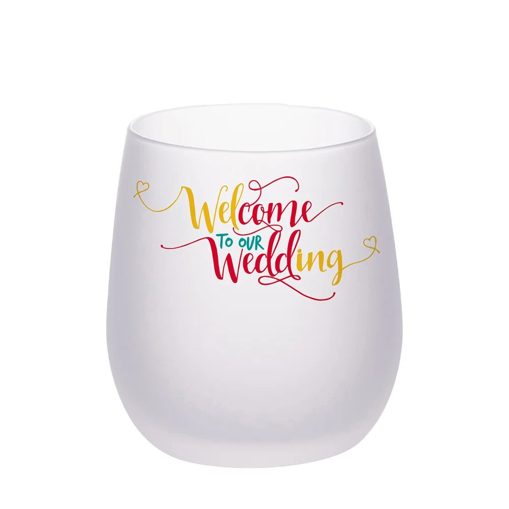 PYD Life Wholesale 10 oz 17oz Sublimation Custom Stemless Wine Frosted Glass Tumbler Cup Logo Blank Sublimation Tumbler
