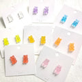 Women Girls Cute clear Sequin Candy Charm S925 Silver Jewelry Baby Teddy Gummy Bear Stud Earings Bear Earrings