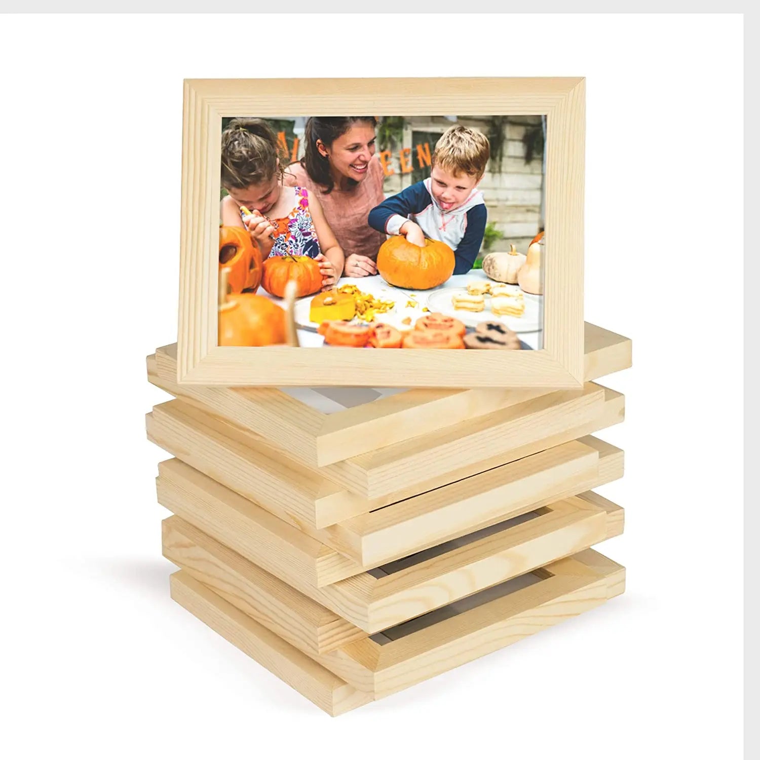 Wooden DIY Wall Decor Picture Frames 4*6 Inch Photos Table Top Display or Wall Mount Picture Frame Natural Real Pine Wood Frames