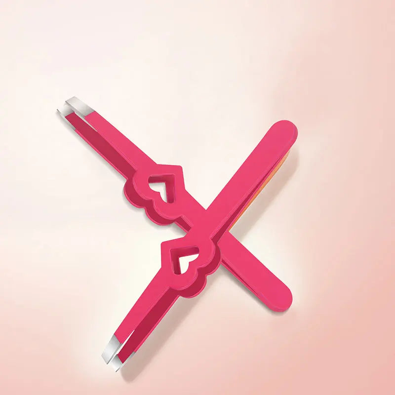 High Quality Pink Eyelash Tweezers Pink Hearted Shape Beauty Care Eyebrow Tweezers Plucking Tools