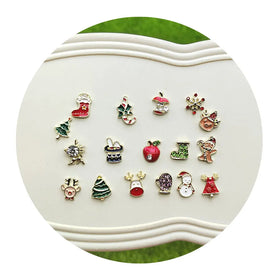 Mix Christmas Alloy Charms With Rhinestone for Nail Art Metal Stickers Manicure Mobile Phone Decoration Stickers