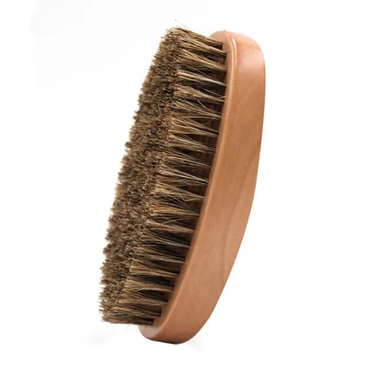 Custom Wooden  Handle Boar Bristle Brush 360 Wave Beard Brush for Men