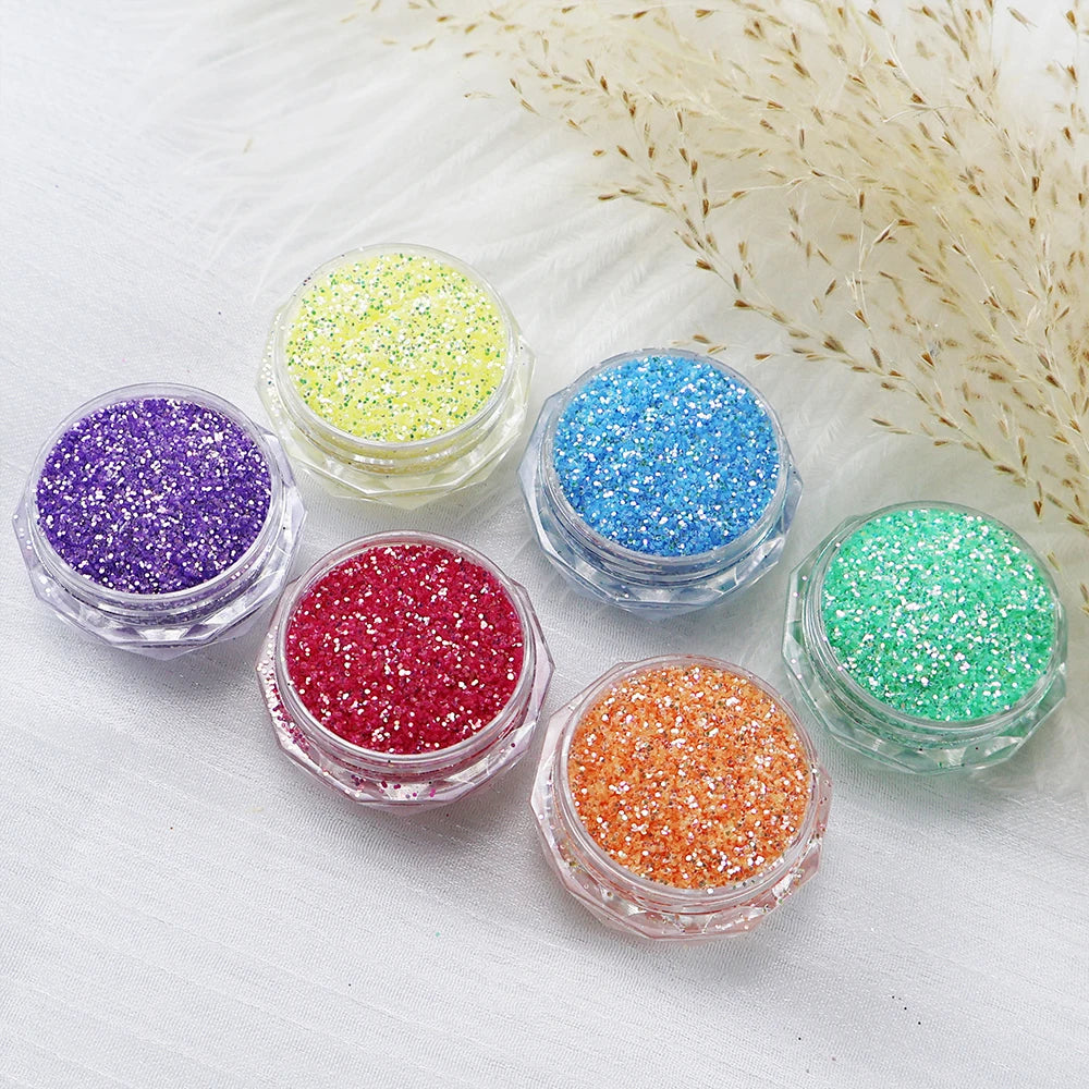 Solvent Resistant Polyester Iridescent Glitter High Sparkling Extra Fine Rainbow Glitter for Art Tumblers