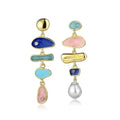 Wholesale New Fashion Jewelry Earrings Long Tassels Vintage Stud Earrings Enamel Earring for Women