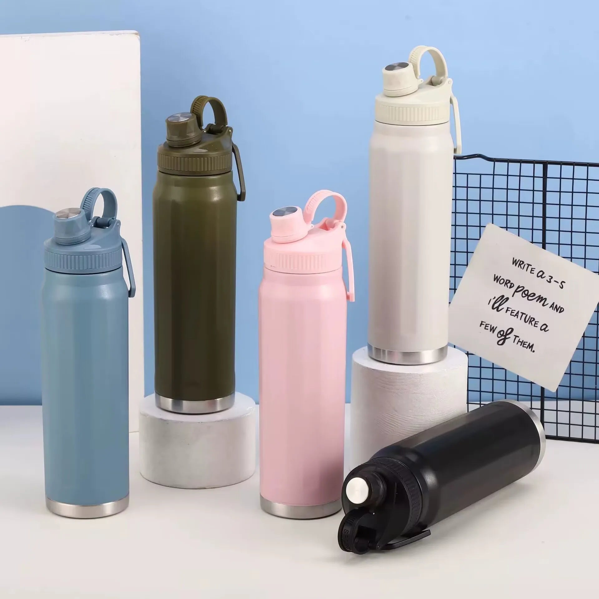 Large Capacity Portable 800ml Outdoor Sports Cycling Thermos 304 Stainless Steel Cup Outdoor Sports Water Bottle