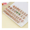 Wholesale Huggie Hoop Butterfly Earrings Bulk Joyeria 18K Laminated Gold Plated Brass Trendy Cubic Zirconia and Set on Alloy