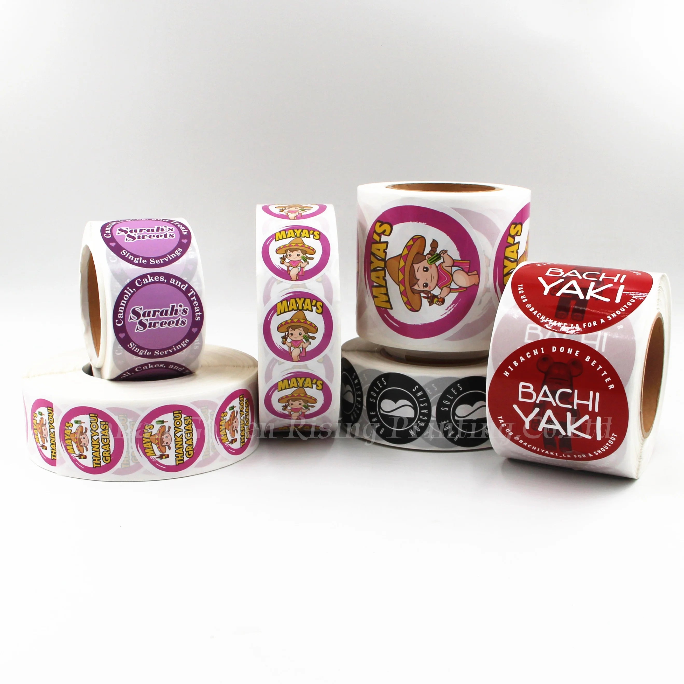 Custom 2 Inch Round Label Stickers Waterproof Coated Paper White PP Label Stickers Matt Sticker Food Label for Food Package