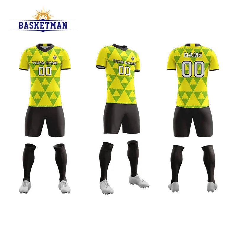 Stylish Brazil Soccer Kits Tailored Quick-Dry Athletes Uniform Automated Cutting Technology Enhancing Performance Training Games