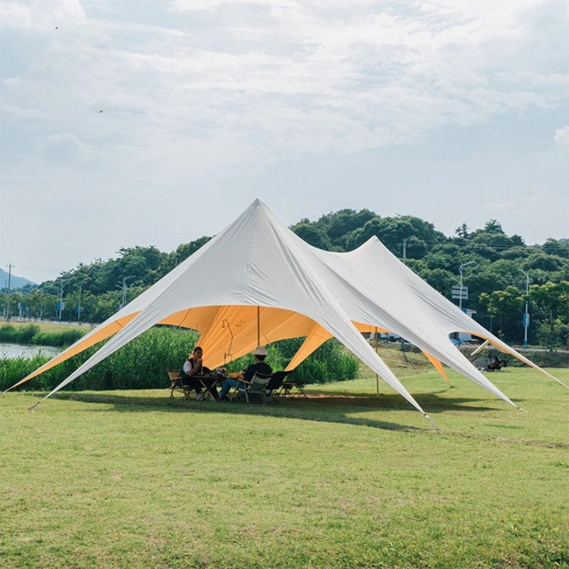 30-50 Persons 15m Outdoor Camping Waterproof Beach Sun Shade Canvas Fabric Canopy Star Stretch Tents for Outdoor Event