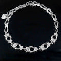 Sterling Silver 5*5mm Semi Mount Bracelet Empty Support Blank Claws Setting S925 Mountain Base Without Main Stone for Inlay DIY