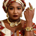 Meizi Dubai Fashion Fine Wedding  Jewelry Sets Necklace Classic Vintage Fashion Jewelry Stud Earrings Gold Plated Jewelry Rings