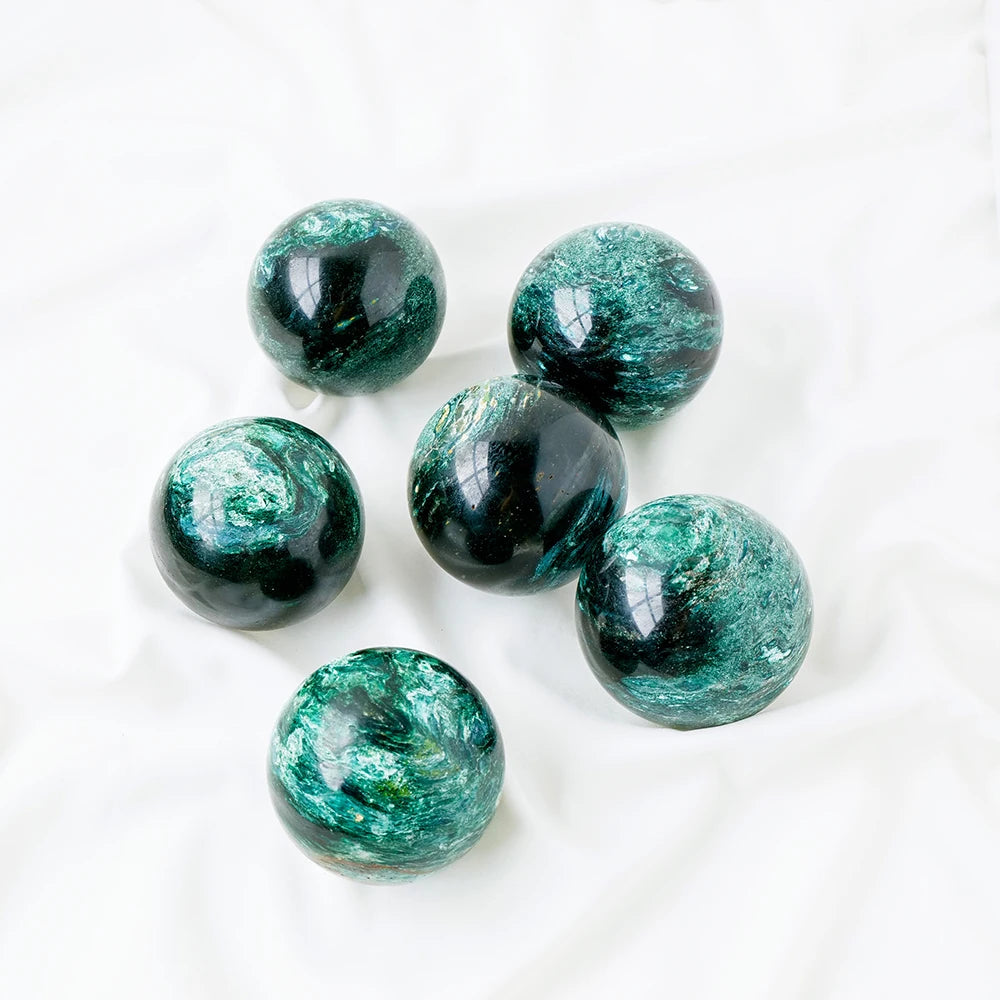 Wholesale Natural Green Mica Sphere Kmaite Crystal Ball Healing Stone Home Decoration