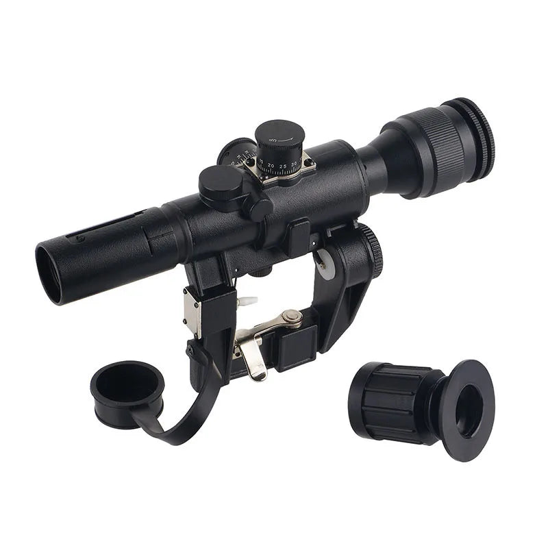 FOCUHUNTER 4x26 SVD Scope Hunting Sight Red Illuminated FMC Coating 4x Tactical Optical Long Range Scope Accessories
