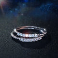 New Cute Design 925 Sterling Silver CZ Pave Thin Finger Ring S925 Women J0050