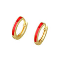 Stylish Chic Dainty Colorful Drop Oil Earrings Enamel Hoop Earrings for Women Geometric Round Huggie Earrings Fashion Jewelry