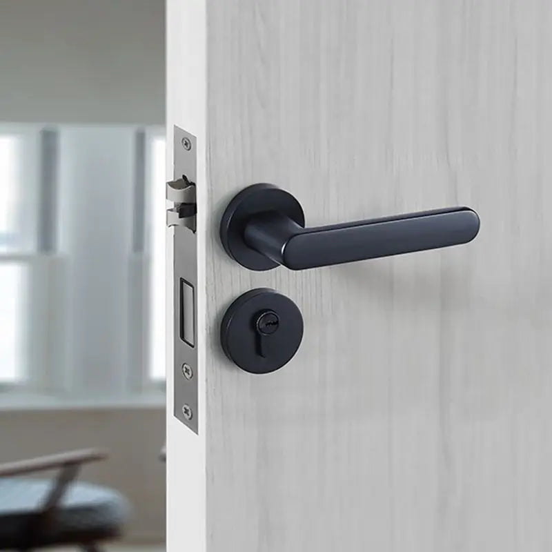 Modern Minimalist Black Door Handle Custom Luxury Entrance Bedroom Wooden Office Door Handle