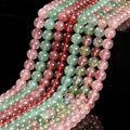 4-14mm Picked Size AAAAA Red/Green Natural Brazil Strawberry Quartz Ice Crystal Stone Beads for Jewelry Making Diy Charm Beads