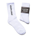 Men White Socks Custom Logo Crew Socks Custom Crew Socks