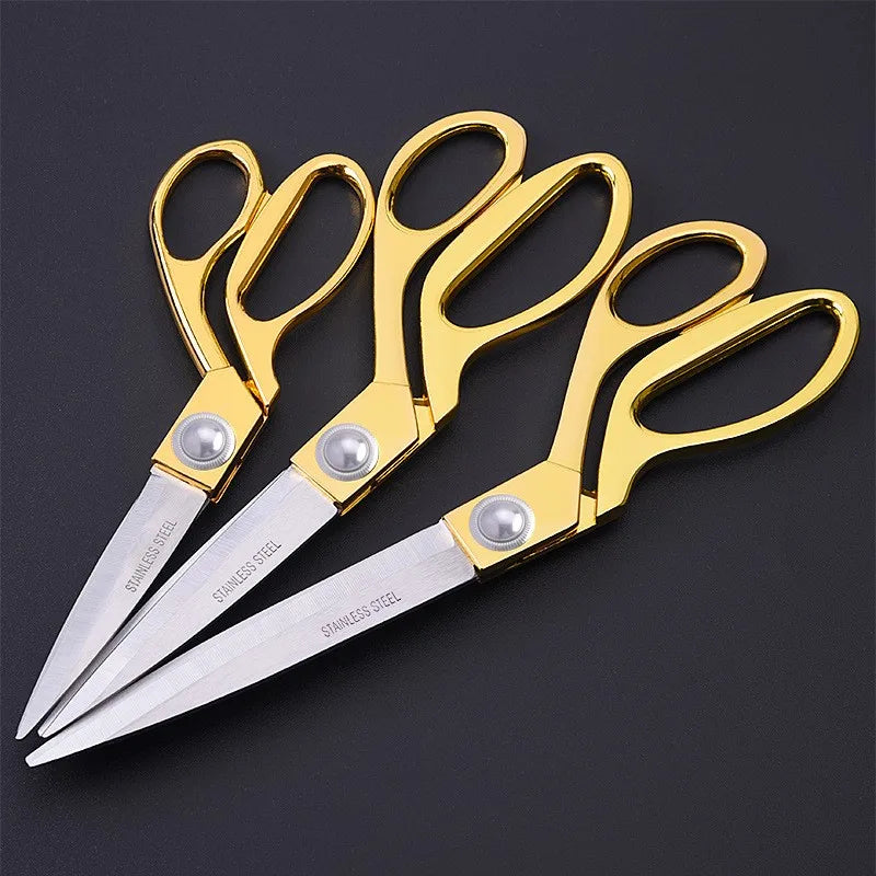 Gold-Plated Stainless Steel Industrial Grade Tailor Scissors Smooth Edge Sewing & Fabric Cutting Scissors for Fabric & Paper
