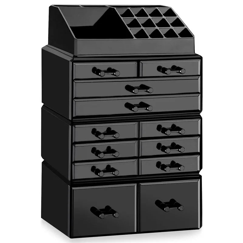 FBA Hot Sale Large Capacity 6-Drawer Waterproof Modern Design Rectangle Shape Cosmetic Storage Box Multifunctional Folding PS