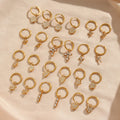 Dainty Zircon Cross Heart Water Drop Jewelry Stainless Steel Hoop Earring Set Gold Plated Jewelry Gifts for Women