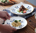 SOLHUI Japanese Hand-painted Ceramic Irregular Tableware Dinner Plate Rice Bowl Soup Bowl Tableware Set