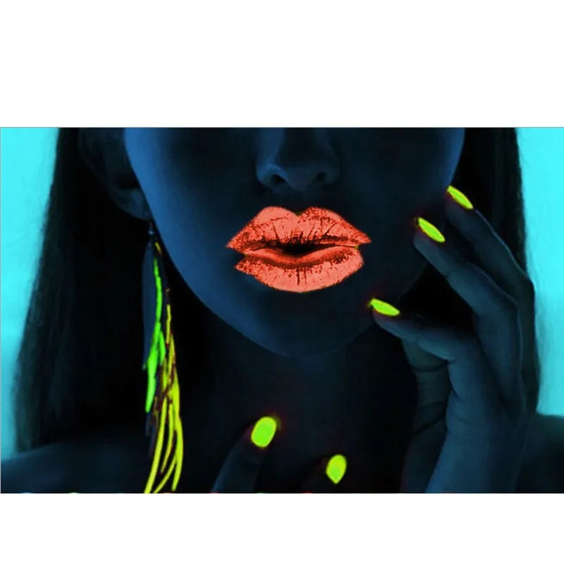 Assorted Color Neon Glow in the Dark Lip Gloss Private Label Liquid Waterproof Long-lasting OEM Stick Chemical MSDS 7ml