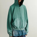 Wholesale New Style Acid Wash Solid Color Zip up Hoodies Mens Vintage Hoodie Acid Wash Hoodie