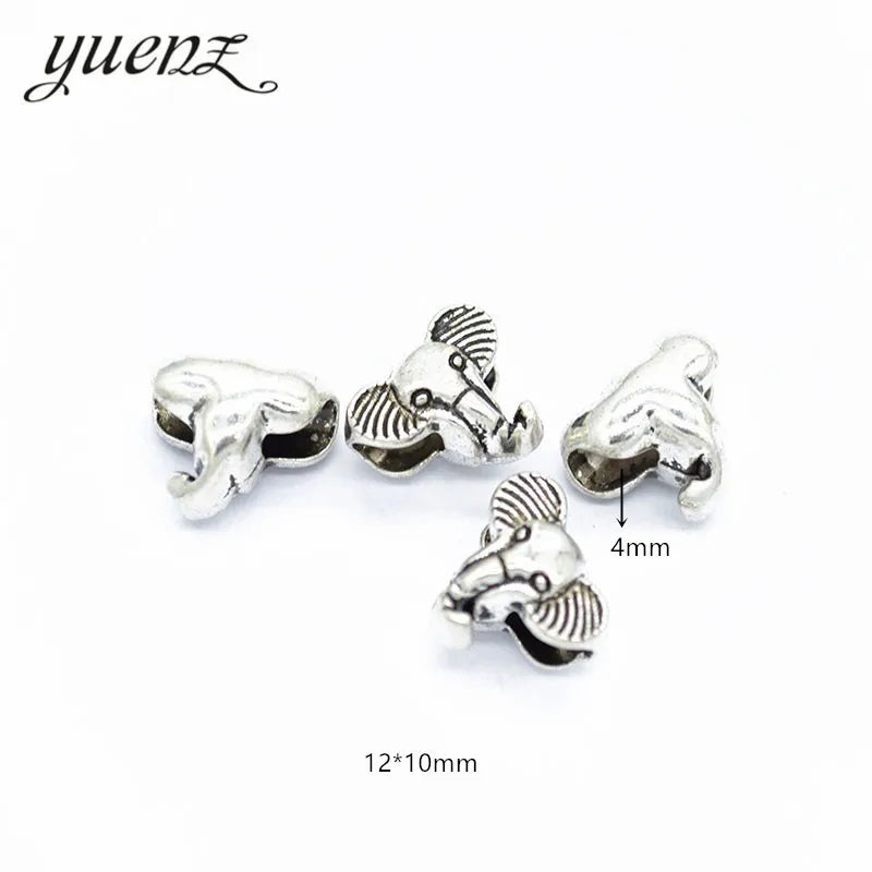 Vintage Elephant Bead Charms Big Hole Beads European Pendant Fit for Necklace Bracelet DIY Pendants 12*10mm R12