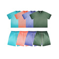 Custom Knitted 100% Cotton Heavyweight Bleach Acid Washed Vintage Loose Fit Men's T-Shirt Set