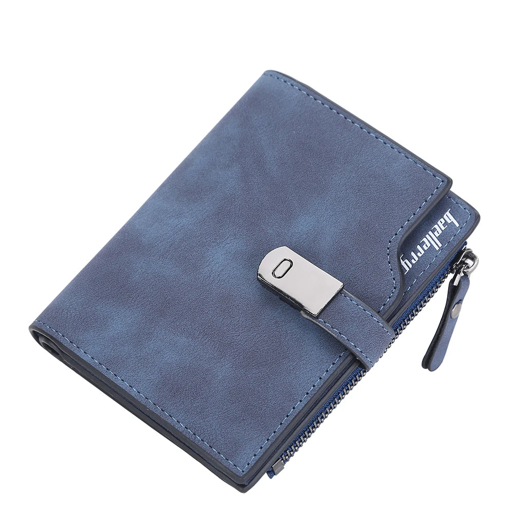 Baellerry Fashion New PU Leather Short Multiple Card Slots Wallet for Women With Zipper&HaspLady Card Holder Case Wholesale
