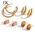 Dreamshow Shining Zircon Jewelry Set Earrings Women Wholesale Earrings Mixed Lot Gold Plated Jewelry Bulk