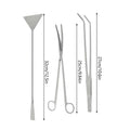 Stainless Steel Aquarium Plant Tools Aquarium Tweezers Scissors Set Bonsai Kit Algae Scrapers Cleaning Kit Straight / Curved