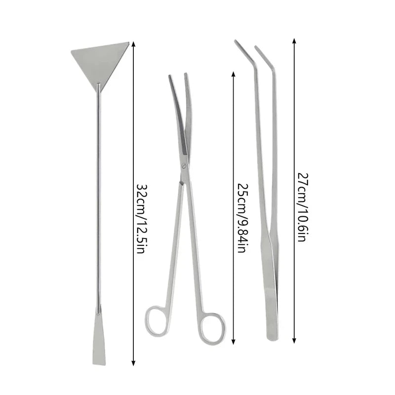 Stainless Steel Aquarium Plant Tools Aquarium Tweezers Scissors Set Bonsai Kit Algae Scrapers Cleaning Kit Straight / Curved
