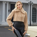 New Arrival Women's Short Jacket Winter Fashion Rabbit Fur Design Shearling Jacket Casual Coat Wholesale Fur Jacket