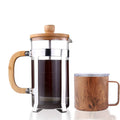 French Press Coffee Maker Good Quality Wooden Handle Borosilicate Glass Stainless Steel Minimalist Coffee & Tea Sets Hand TT