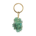 Diy Top Sale Natural Stone Key Ring_ Green Aventurine Stone Energy Key Chain_ Green Aventurine Grape Shaped Pendant