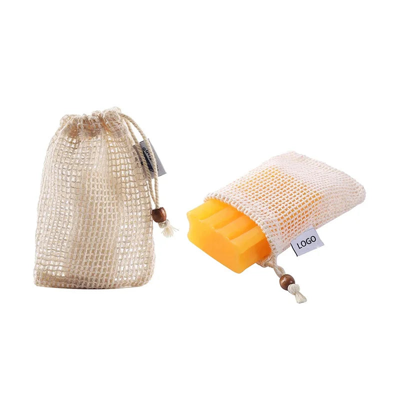 Personalized Natural Sisal Cotton Mesh Soap Saver Pouch-Zero Waste Plastic-free Gift Option