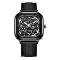 Custom Logo Wrist Watch for Men Boy's Fashion Mechanical Hand Watch Rubber Strap Watch Sport Men