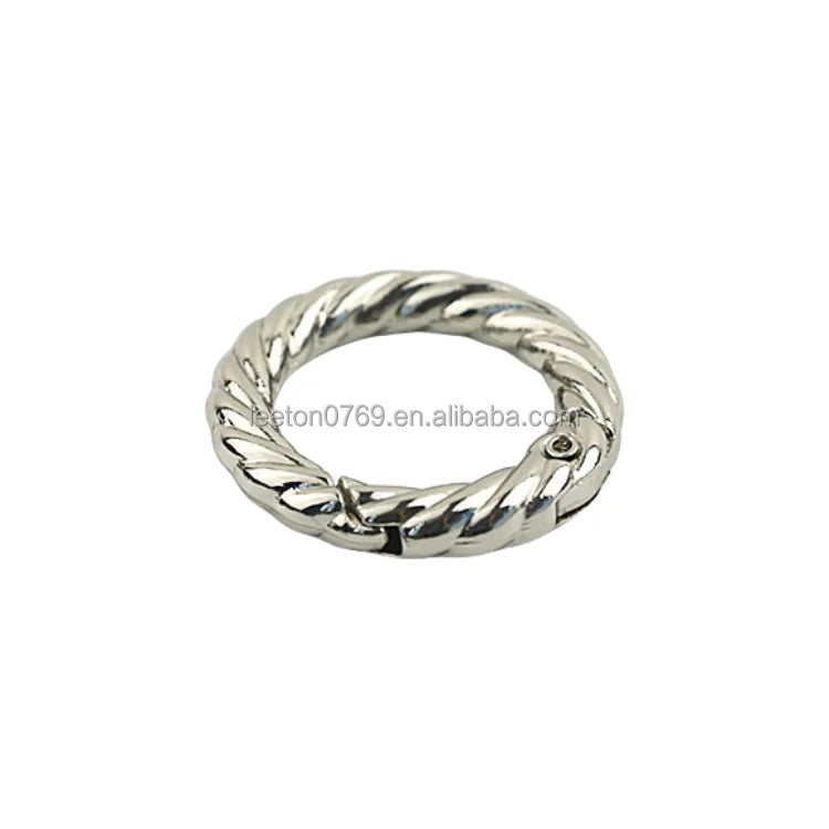 Stock Supply Bag Accessories 32mm 1.25 Inch 5 Colors Zinc Alloy Twisted Round Carabiner Hook