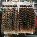 Wholesale Heat Resistant African Extension Curly Protein Fiber Bone Straight Cheap Packs Weft Weave Synthetic Hair Bundle