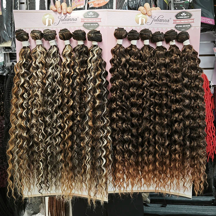 Wholesale Heat Resistant African Extension Curly Protein Fiber Bone Straight Cheap Packs Weft Weave Synthetic Hair Bundle