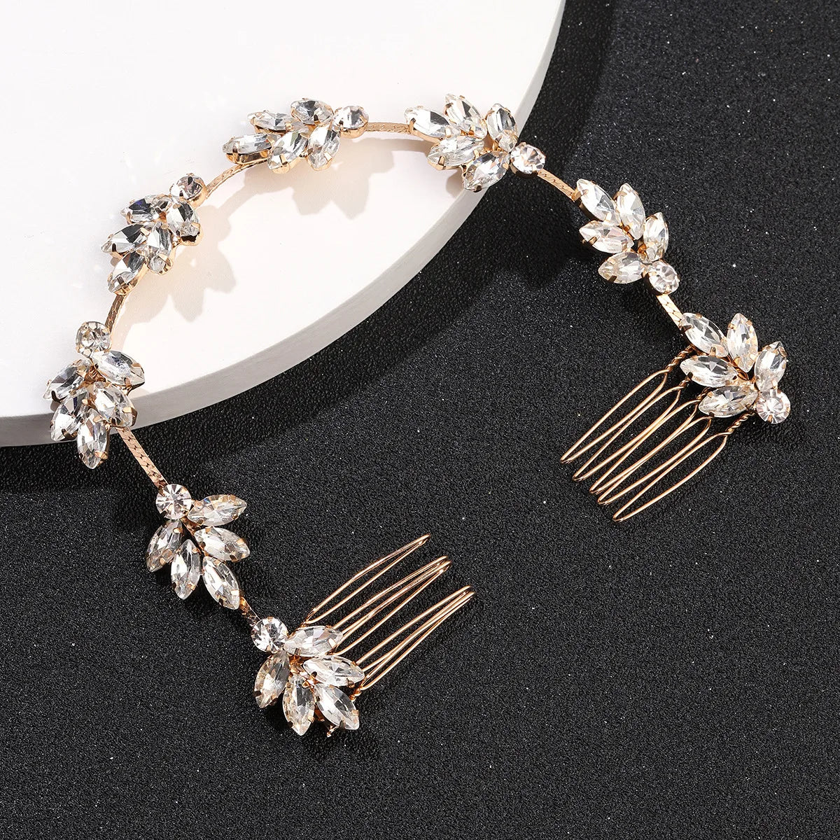 Factory Wholesale Cheap Rhinestone Chain Hair Accessories Horse Stone Rhinestone Soft Chain Double Hair Combs