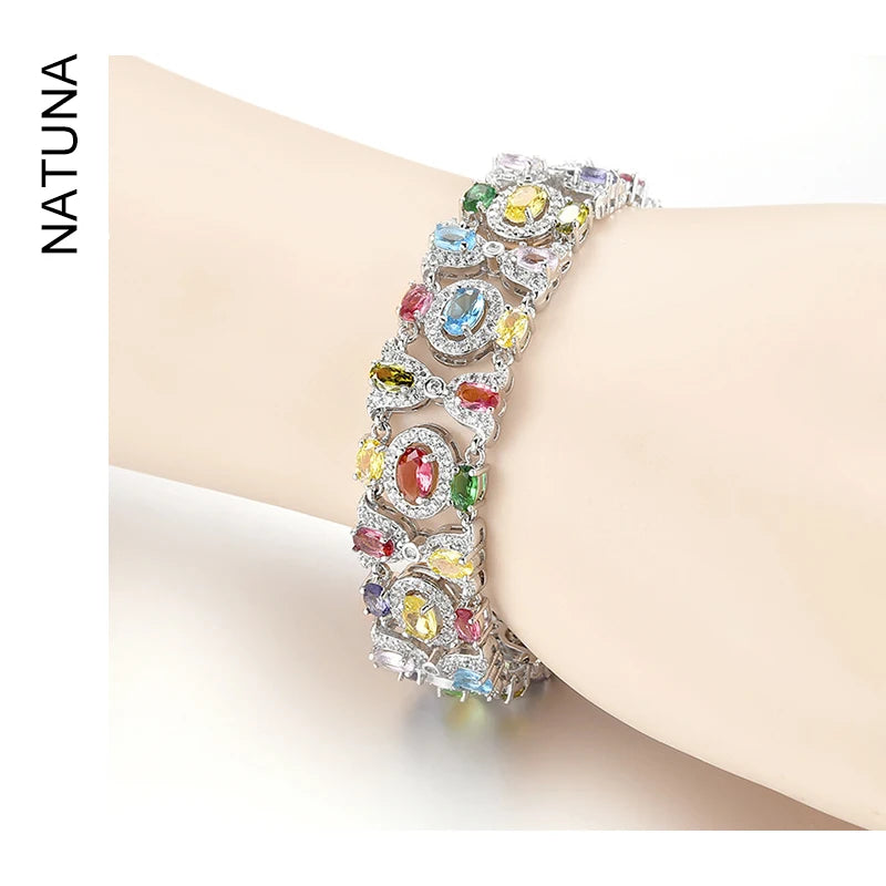 Natuna Fashion Jewelry Fine Jewelry Bracelets Brass Jewellery Bracelet Zircon Bracelet Brass Cuff Women for Gift