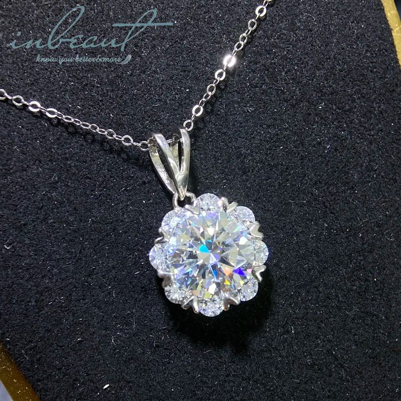 New Arrival Silver 925 Original 3 Carat Brilliant Cut Diamond Test Past D Color Moissanite Pendant Necklace Women Fine Jewelry
