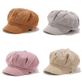 Lady Casquette Beret Cap 8 Panels Hat Women Corduroy Newsboy Cap